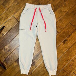 Figs High Waist Zamora Jogger Scrub Pants Nurse Doctor 3137 Bone White Sz Small